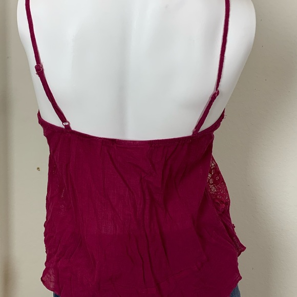 Jrs Maroon lace tank top size L - Picture 4 of 5